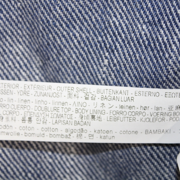 Zara Basics Collection Crossover Blue Textured Tweed Linen Jacket Blazer Medium - Picture 5 of 11